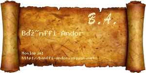 Bánffi Andor névjegykártya
